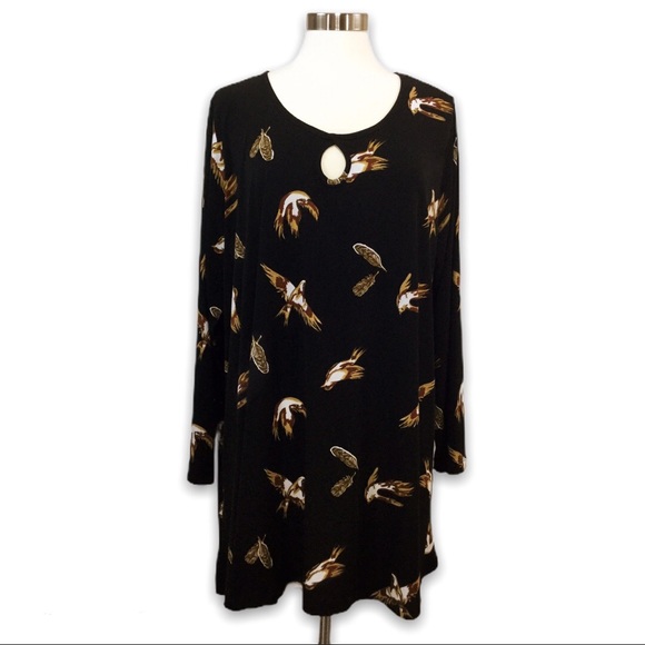 Yoek Tops - Yoek Amsterdam Bird & Feather Print Tunic